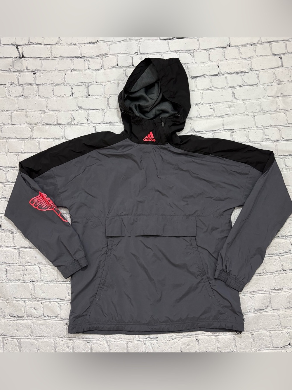 Adidas ID Court Gray Black Windbreaker Jacket Men’s Size XS Sports Lightweight